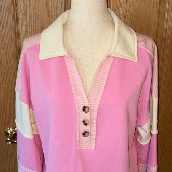 New In Pink Carla Oversized Sweater Top Large - Picture 3 of 8
